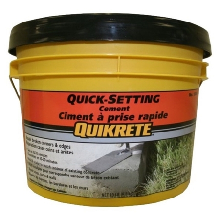 QUIKRETE Quick-Setting Cement, Gray/Gray Brown, Granular, 4.5 kg Pail 124012